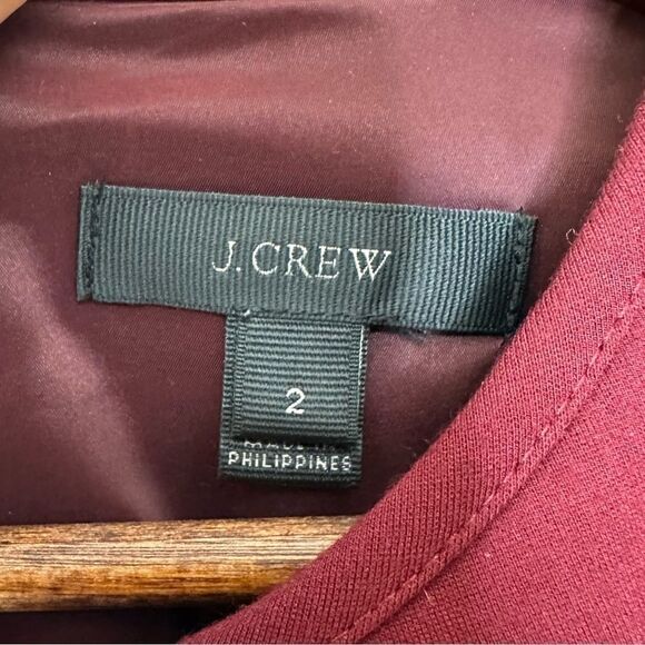 J. Crew Bell Sleeve Sheath Ponte Dress Cranberry Size 2 - Picture 12 of 14